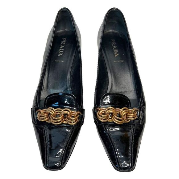 Prada Black and Gold Heels - Picture 4 of 10